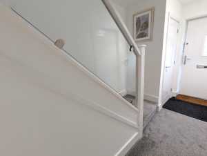 White Staircase with Glass