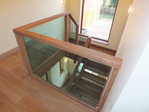 open plan glass staircase