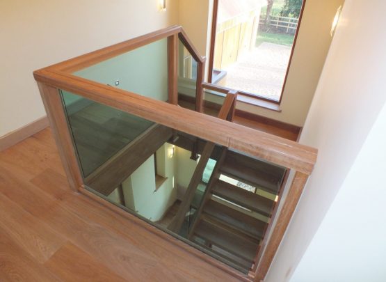 open plan glass staircase