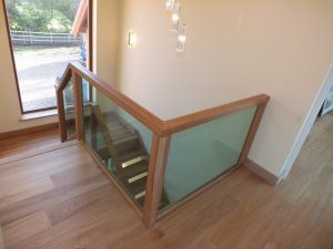 open plan glass staircase