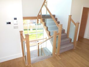 hardwood glass staircase