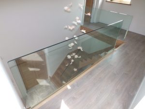 unique glass and oak staircase