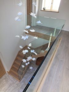unique glass and oak staircase