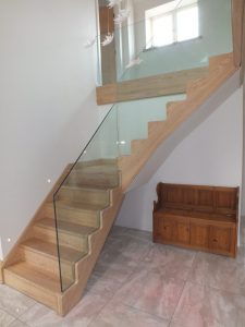 unique glass and oak staircase