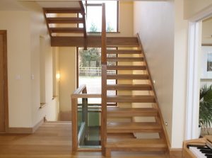open plan glass staircase