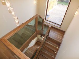 open plan glass staircase