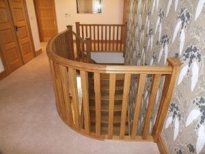 oak stop chamfered staircase, oak doors