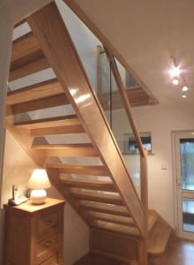 open plan glass staircase