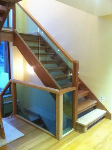 open plan glass staircase