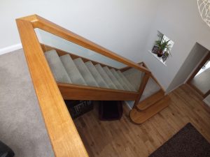 oak staircase with glass