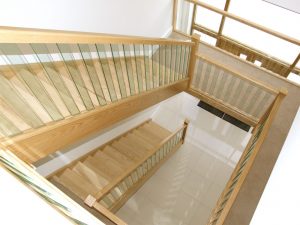 Open plan with glass strips
