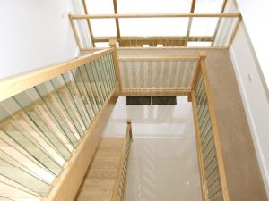 Open plan with glass strips